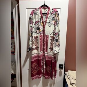 Free People Floral Coverup - Pink and Cream kimono